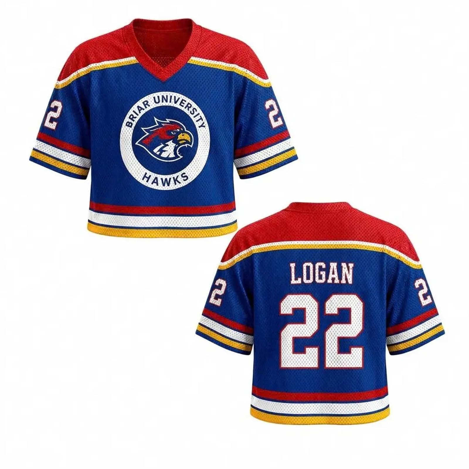 Off Campus Merch Briar University Merch Graham 44 Logan 22 Tucker 46 Di Laurentis 66 Hockey Jersey Womens Off Campus Shirt V Neck Short Sleeve Jersey Shirts for Fans 03-Red XXL