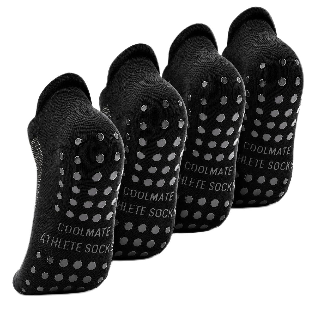 CoolMate Mens Grip Socks, Non Slip Athletic Socks for Pilates, Yoga