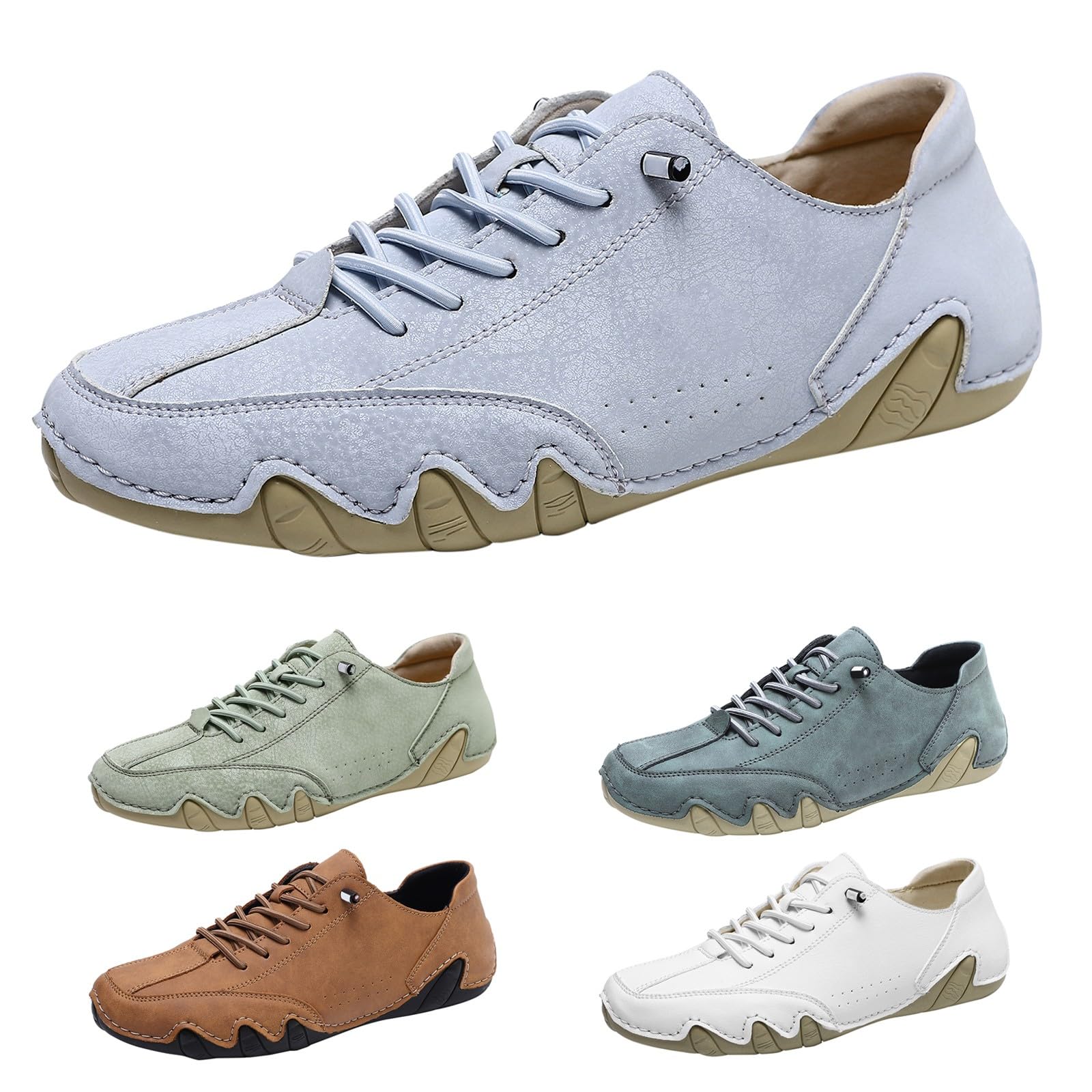 Scarpe da uomo ultra comode, basse da barca, in pelle, durevoli, per attività all'aria aperta, antiscivolo, unisex, basse, casual, tinta unita, per il tempo libero
