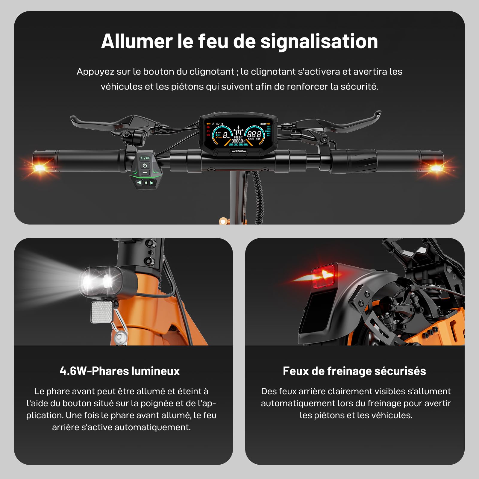 RCB D7/D7 Pro (Ultra) Trottinette Électrique Adulte,NFC/Clignotants/APP, Pente 26%, Moteur 500W Pic 1600W, Autonomie 80-130KM, Batterie 20.8-27Ah, Pneus Gel Auto-Réparants 10 Pouces