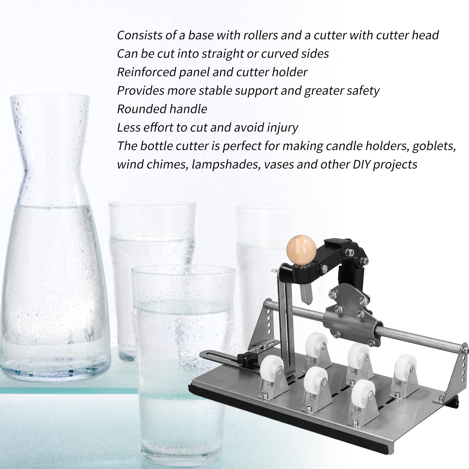 Flaschen Cutter, Glasflaschenschneider für Runde Flaschen – DIY-Kit zum Schneiden von Bier, Wein & Soda Flaschen, Effizienter und Präziser Flaschenbruch Schneider