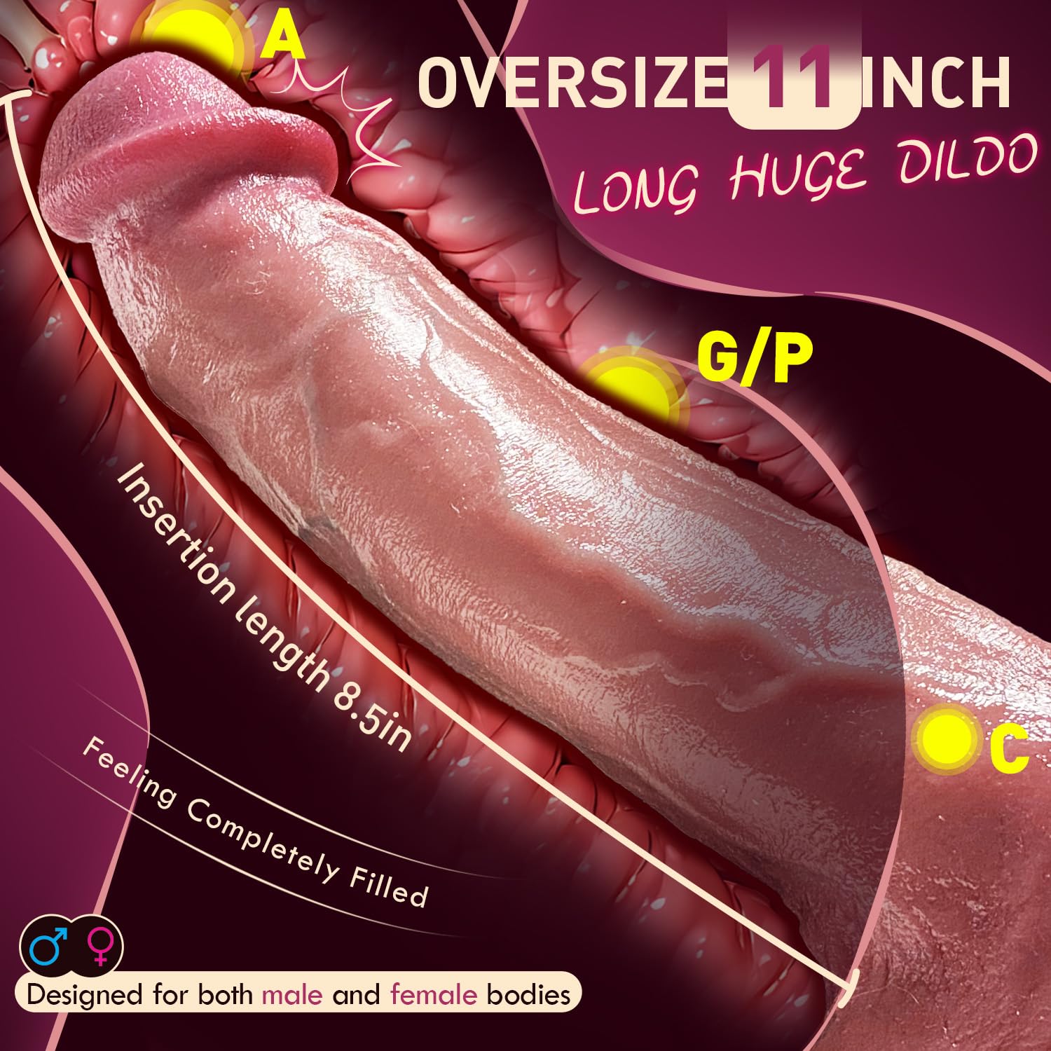 Ultra Realistic Dildo Dual Silicone Dildos, 9" Lifelike Curved Beginner Dildo for G Spot and Anal Play with Powerful Suction Cup, Hands-Free Penis Sex Toy for Women Men Sexual: 11.2 Inch Huge Thick Realistic Dildo Anal Big Long Sex Toy, Silicone Suction Cup Soft Giant Dildos for G Spot Men Women Advanced Player Sexual Toys