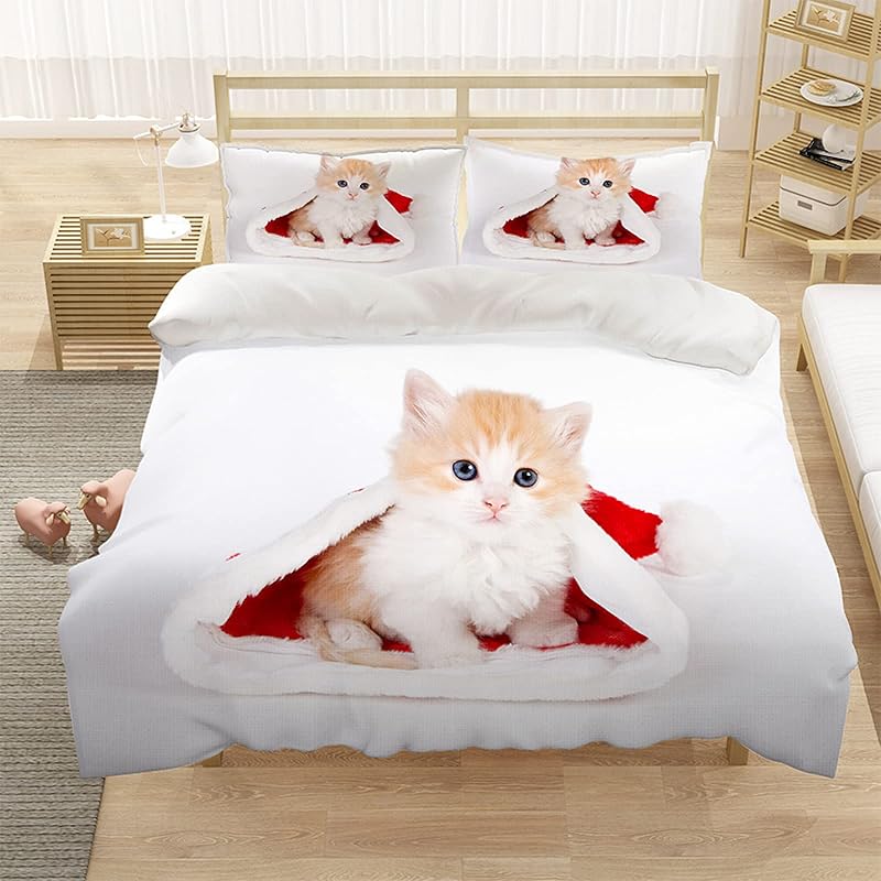 寝具 シンプルでおしゃれ 布団カバー シングル 白い猫 掛け布団カバー シングル 150x210cm 43x63cmの枕カバー2枚 掛けふとんカバー快適で柔らかい Diwzldmqub Meetcrossroads Com