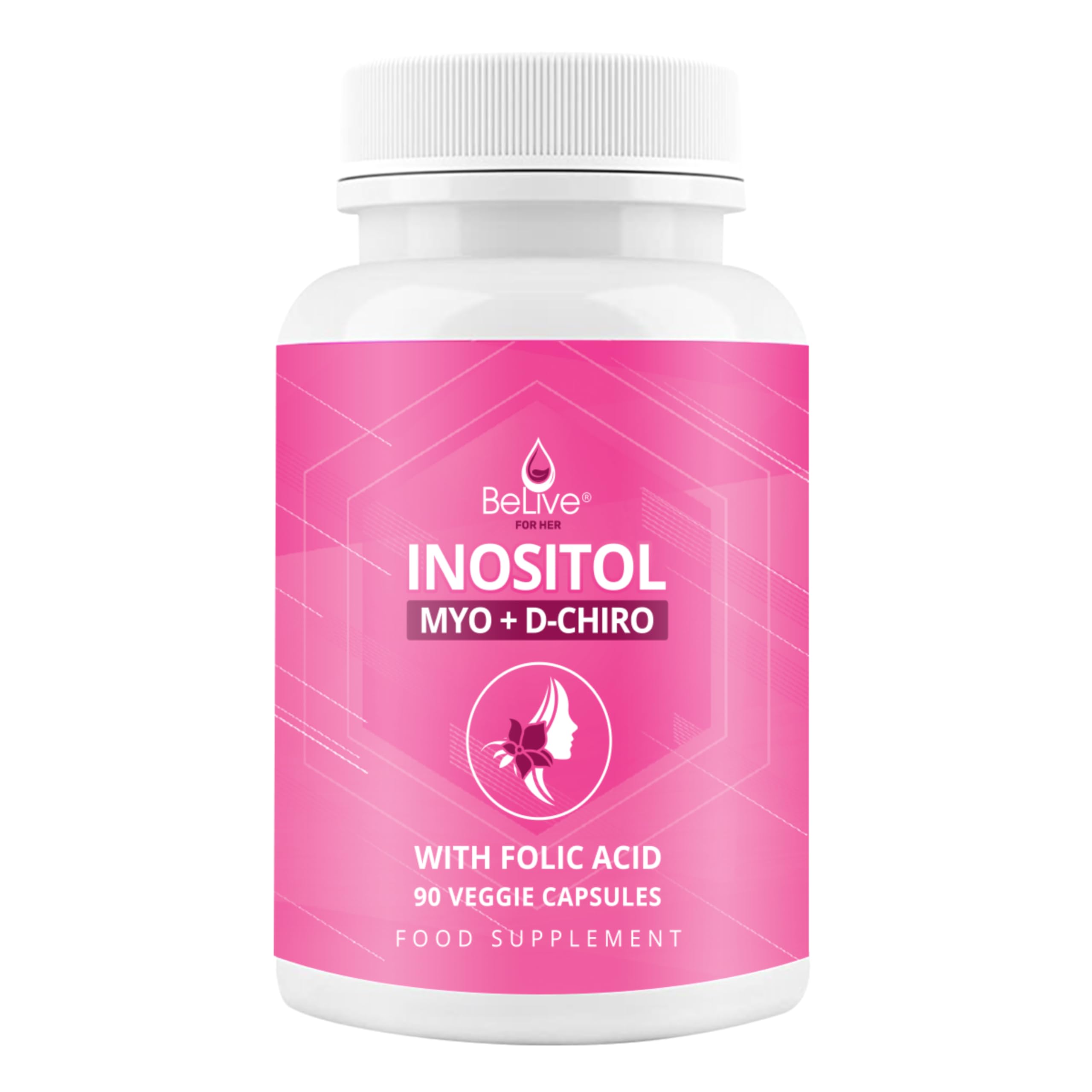 Myo-Inositol & D-Chiro Capsules with Folic Acid for PCOS | Prenatal Fertility Supplements for Women | Vitamin B8 | Improves Hormonal Balance & Supports Ovarian Function | 40 to 1