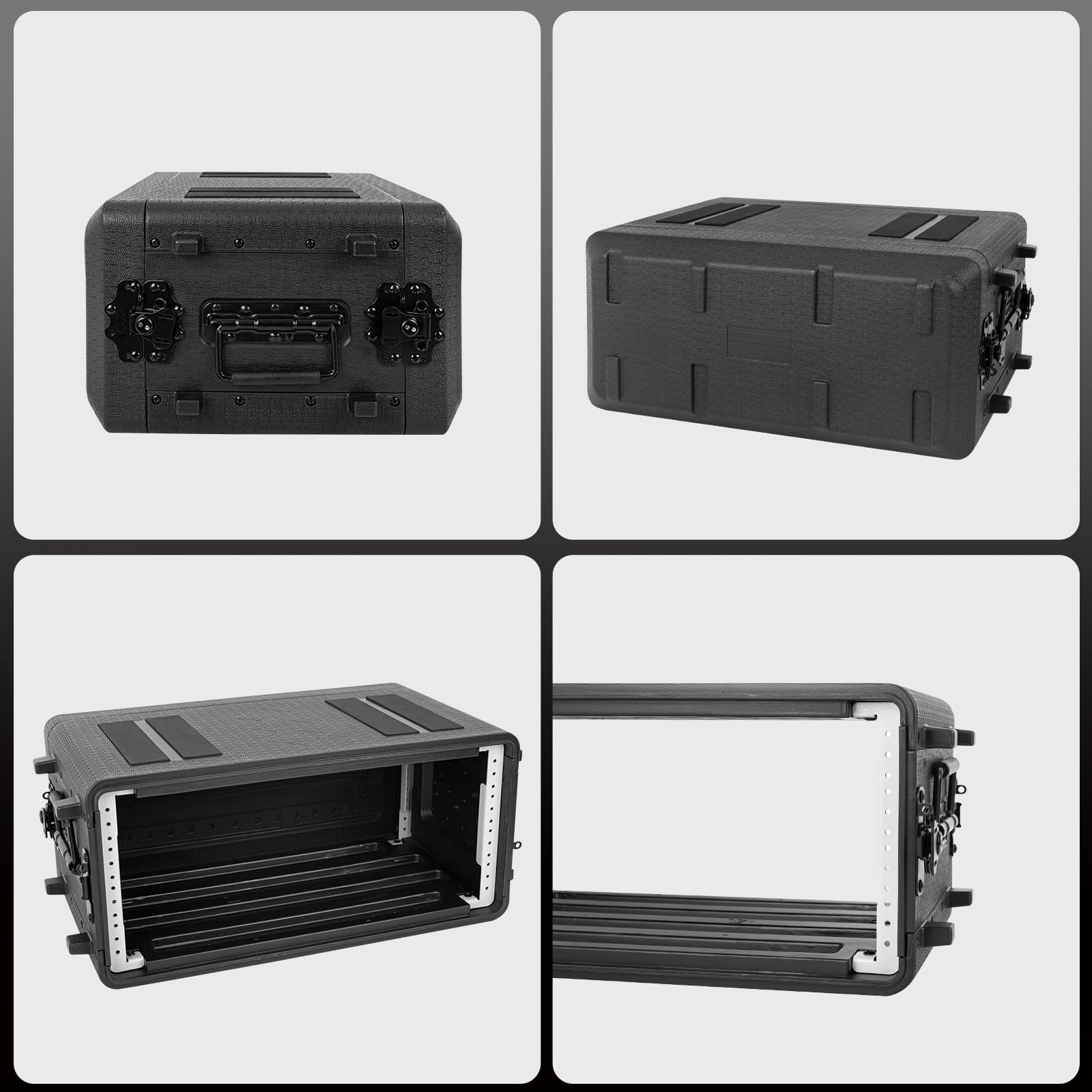 4U Cases Leichtes 11”Depth 19’’geformtes 4U-Rack-Gehäuse Rack-Gehäuse Langlebige wasserdichte staubdichte 4U Shock Mount Racks aus HDPE 19“ Rackmount Flightcases mit Mikrofonfächern