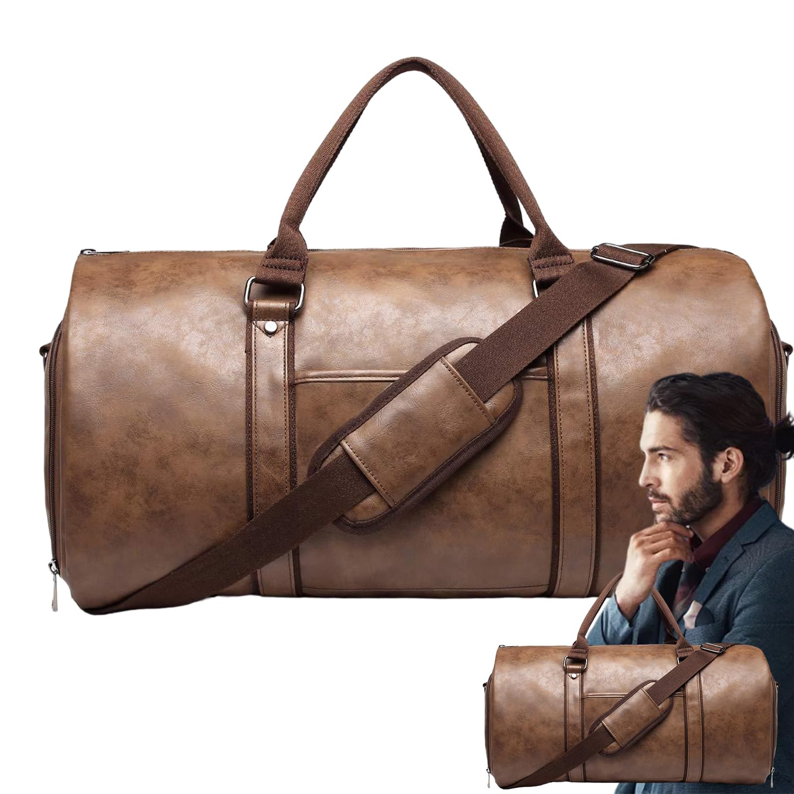 Viaggio Indumento Duffle Bag Dress Valigia Portaabiti | Scarpe in pelle impermeabile con scomparto per valigie da viaggio, per viaggi d'affari, vacanze, mariti, viaggi d'affari