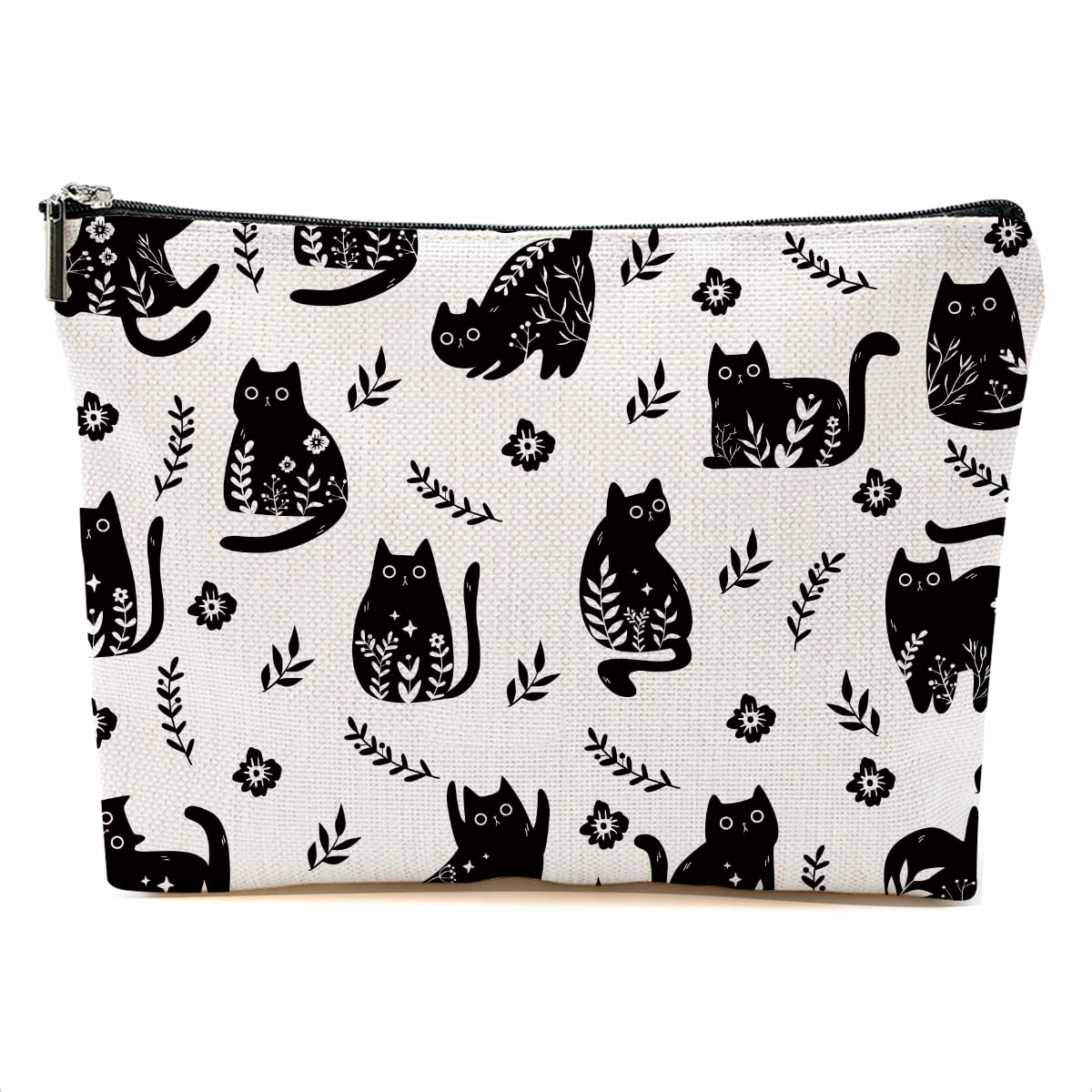 DHKG Funny Black Cat Makeup Bags for Women - Cat Gifts for Women Cats Lovers, Cats Mom Gifts Cosmetic Bag Travel Organizer Zipper Birthday Christmas