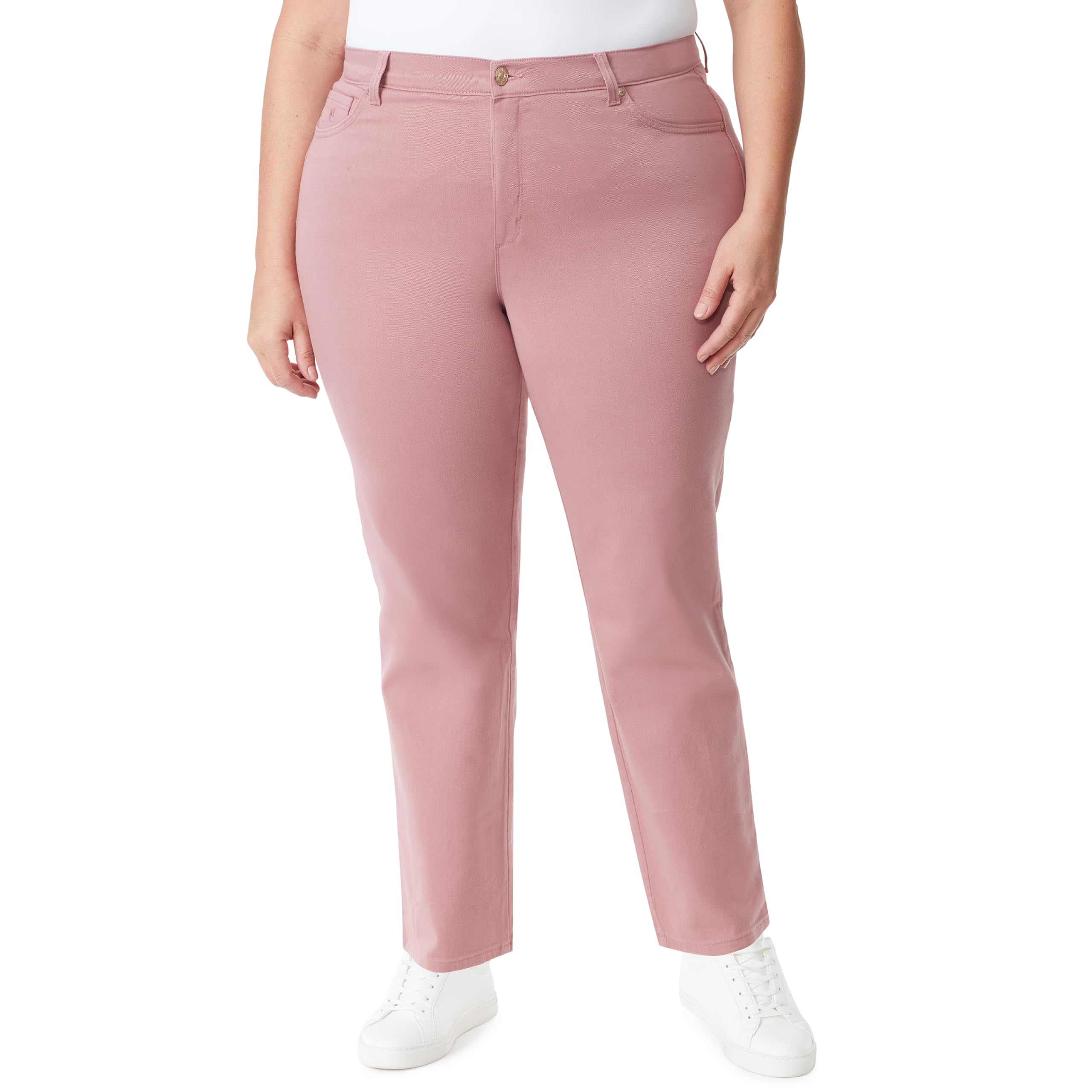 Gloria Vanderbilt Womens Amanda Corduroy High Rise Straight Leg Pant Plus
