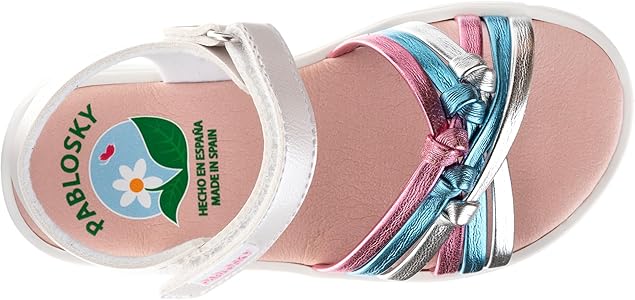 Pablosky 039500 Sandali Bimba 0-24 Mesi - Pelle Naturale, Flessibili, Antiscivolo, Tecnologia StepEasy