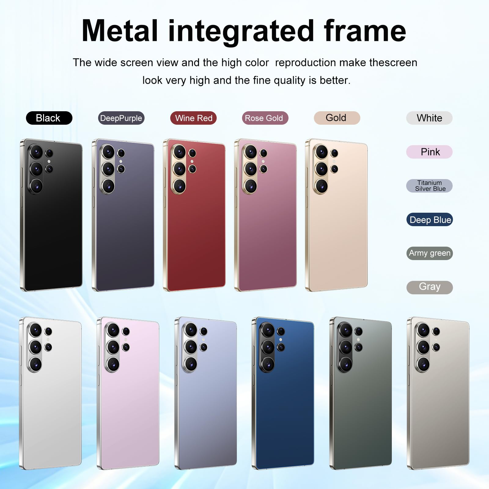 I26 Ultra Unlocked Smartphone,6.99" HD+ Display,Built in Pen,16+512GB Unlocked Phone,Snapdragon 8 Gen4,7000mAh Dual Speakers 5G/Face ID/Fingerprint Lock/Dual SIM/GPS(Gray) — view 2