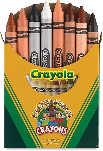 Crayola Cayones multiculturales grandes 716 x 4 pulgadas colores surtidos de tonos de piel paquete de 8