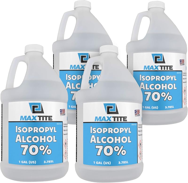 MaxTite alcohol isopropílico 70% (1 galón, paquete de 4)
