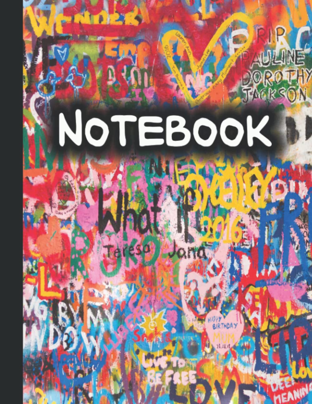 Carnet de notes XL 200 pages pour le dessin et l'écriture style street art coloré