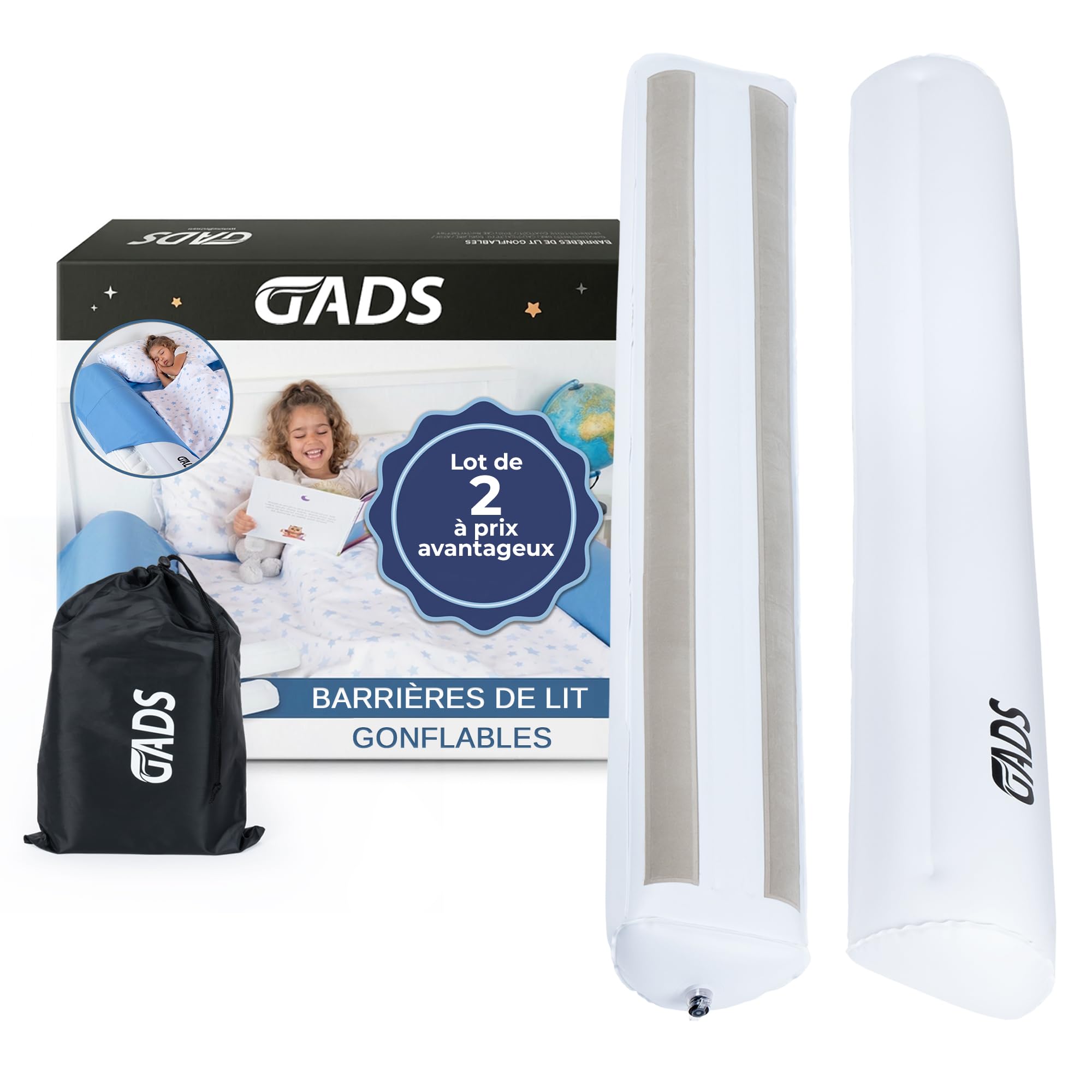 Barrières de lit gonflables pour empêcher les chutes d'enfants sur matelas King