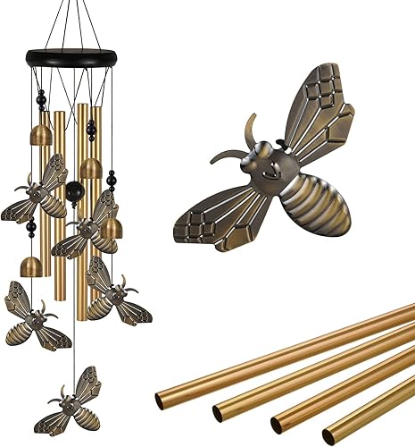 Campanillas de viento de abeja para exteriores, campanillas de viento conmemorativas, campanas de viento de abejas móviles, atrapador de viento de