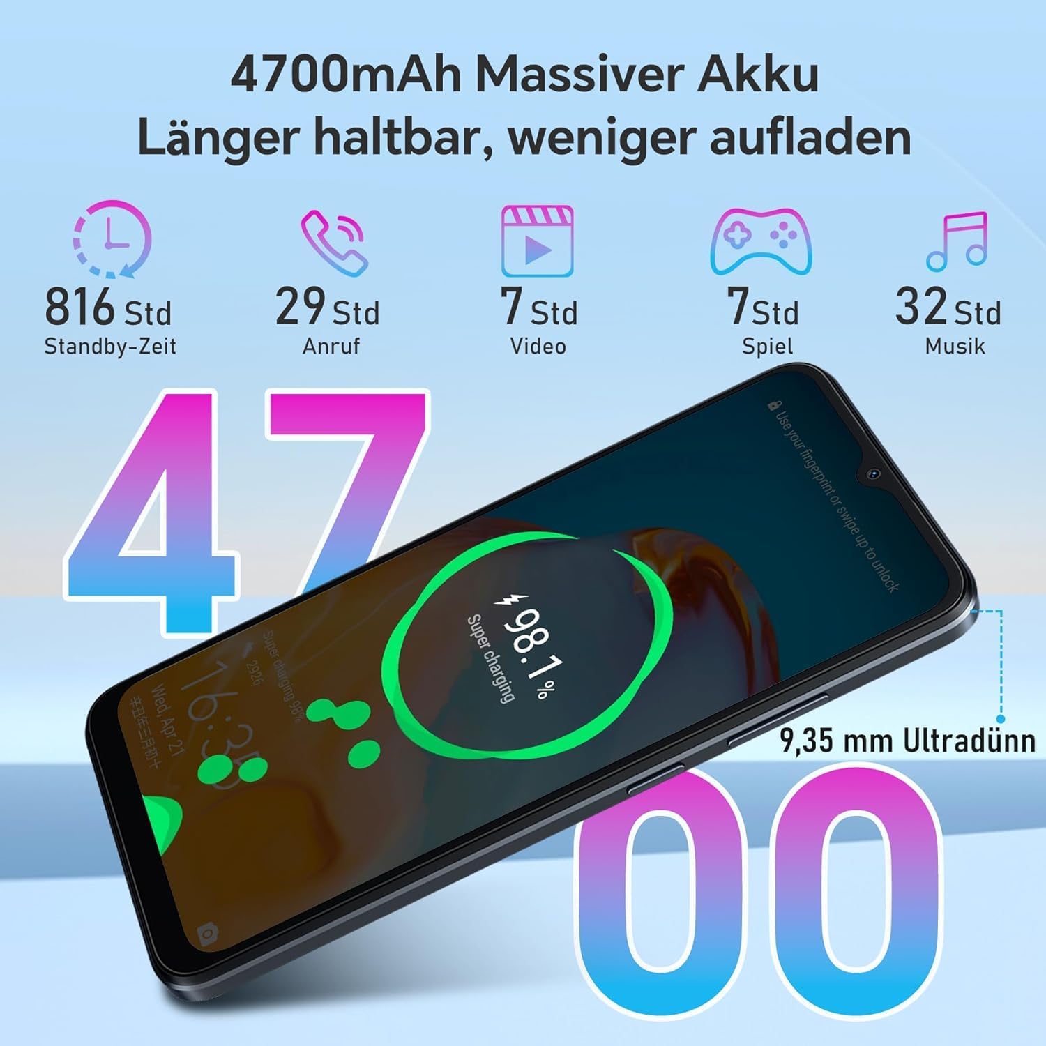OSCAL Flat 1C Battery Life and Charging