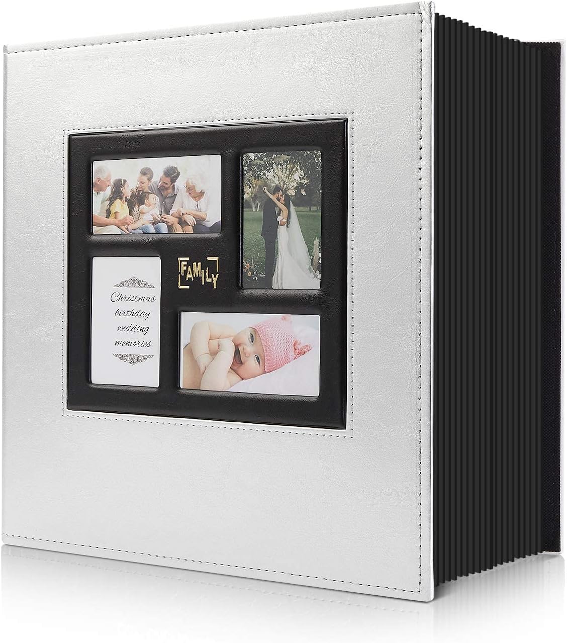 Photo Album 4x6 1000 Pockets Photos, Extra Large Capacity Family Wedding Picture Albums Holds 1000 Horizontal and Vertical Photos (1000Pockets, White)