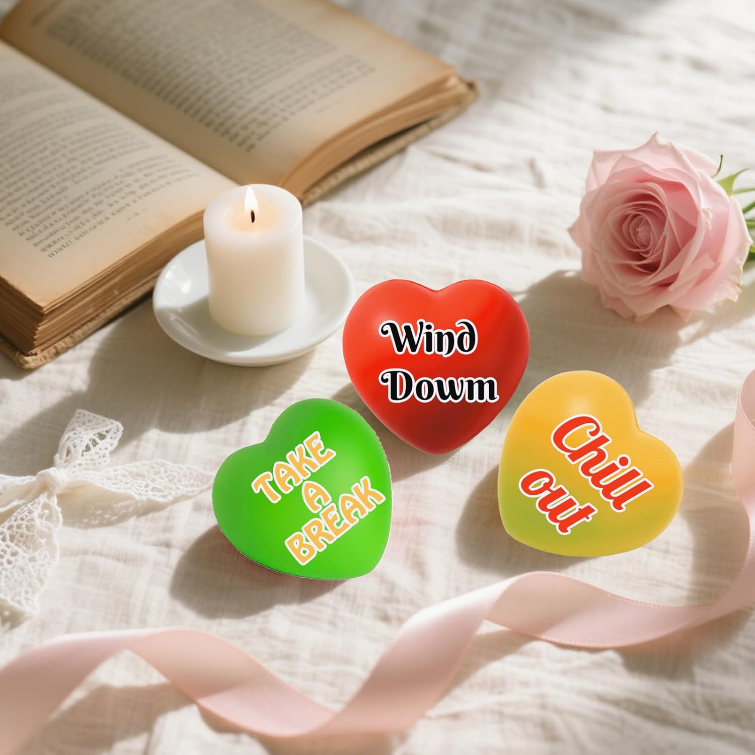 Custom Stress Balls Bulk 10/50/100PCS Personalized Stress Balls with Logo Personalized Items for Office Home (Heart)