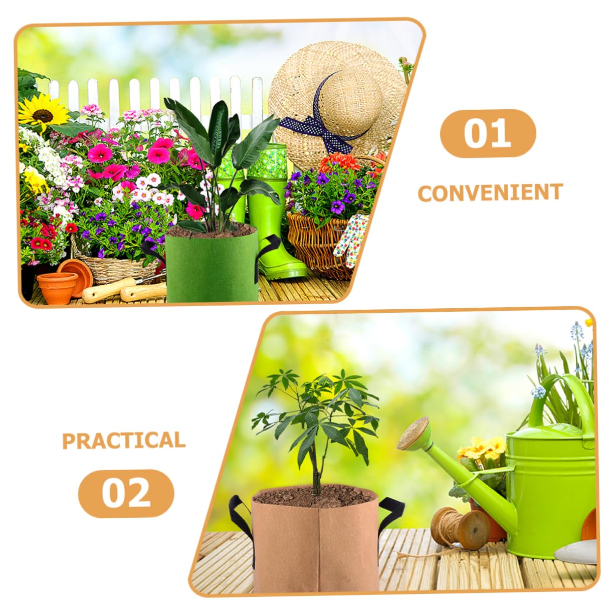 4piezas Plantar Macetas de Tela Bolsa para Cultivo de Papa Contenedor de Fieltro para Plantas Uso Jardín o Terraza