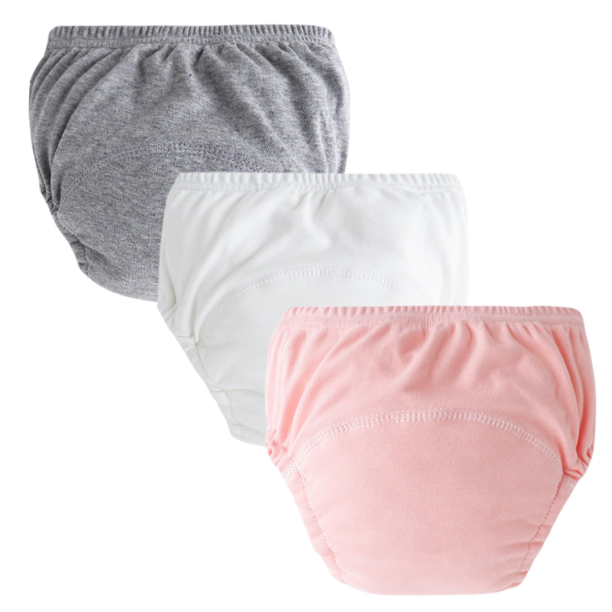 Set di 3 mutandine in cotone per neonata e ragazzo, Bloomers, in vita elasticizzata leggera, copri pannolino morbido e confortevole, 0-3 anni
