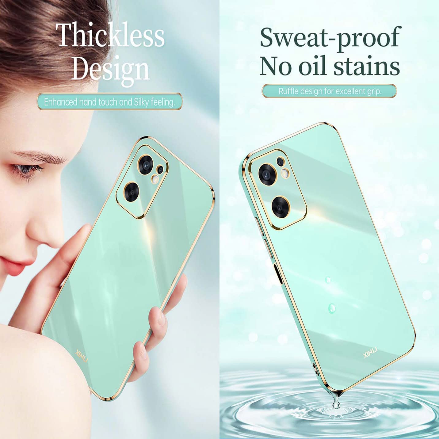 BORYA Cover Per Oppo Find X5 Lite / OPPO Reno7 5G - Custodia Morbida Silicone TPU Antiurto Con Airbag - Ultra Sottile, Anticaduta, Leggera - Nero - 4