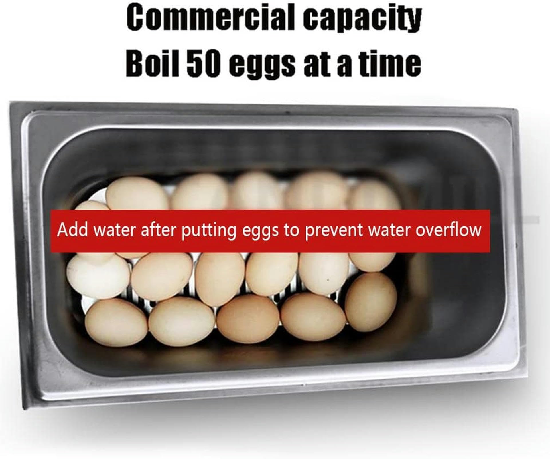 Cocedor de huevos eléctrico de aguas termales con capacidad para 50 huevos, máquina comercial inteligente automática para huevos medio cocidos y huevos pasados por agua, cocedor de huevos eléctrico,