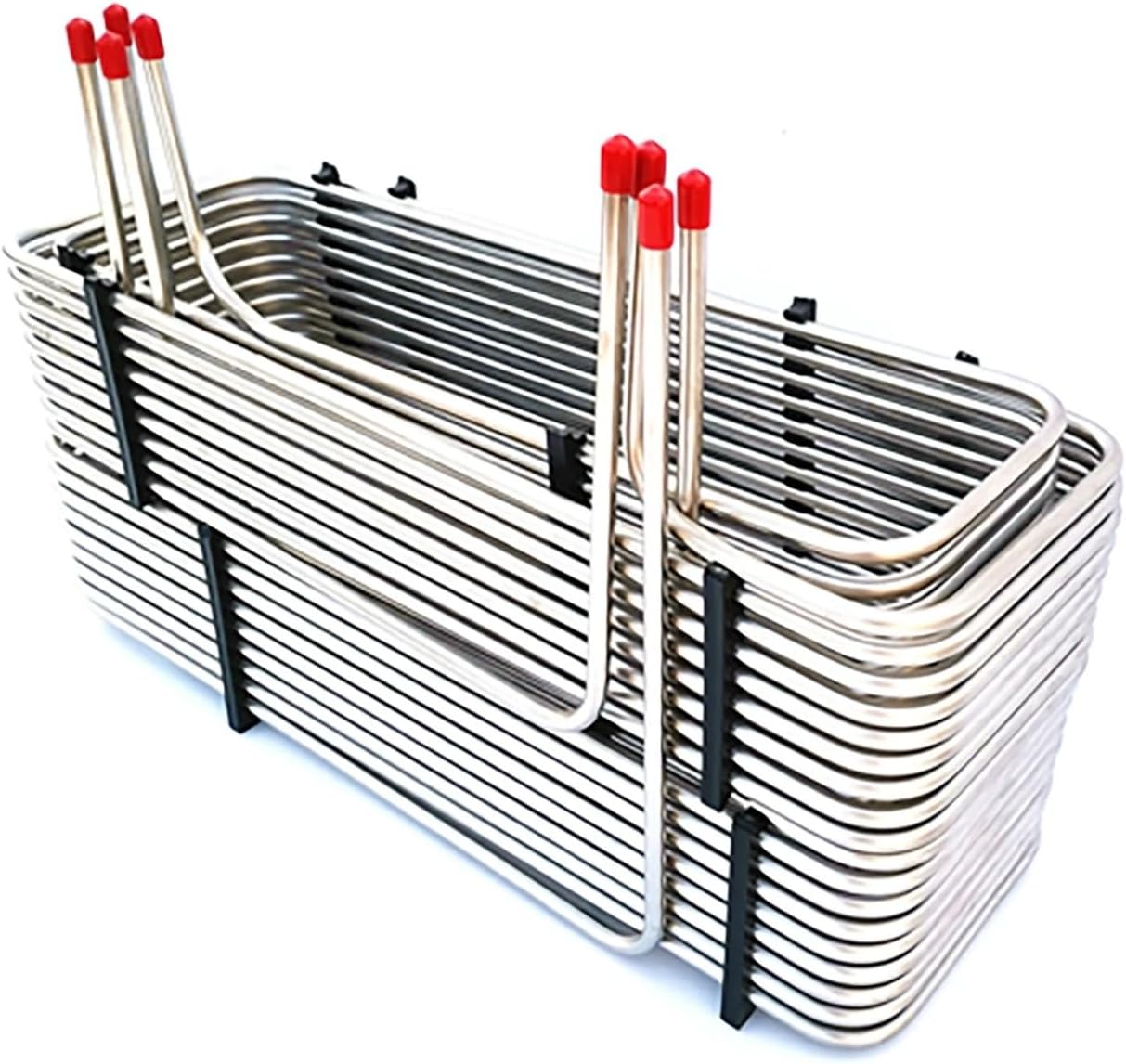 Rectangular 4-Way Stainless Steel Cooling Coil, Heat Exchanger Commercial Water Cooled Beer Machine Wort Chiller