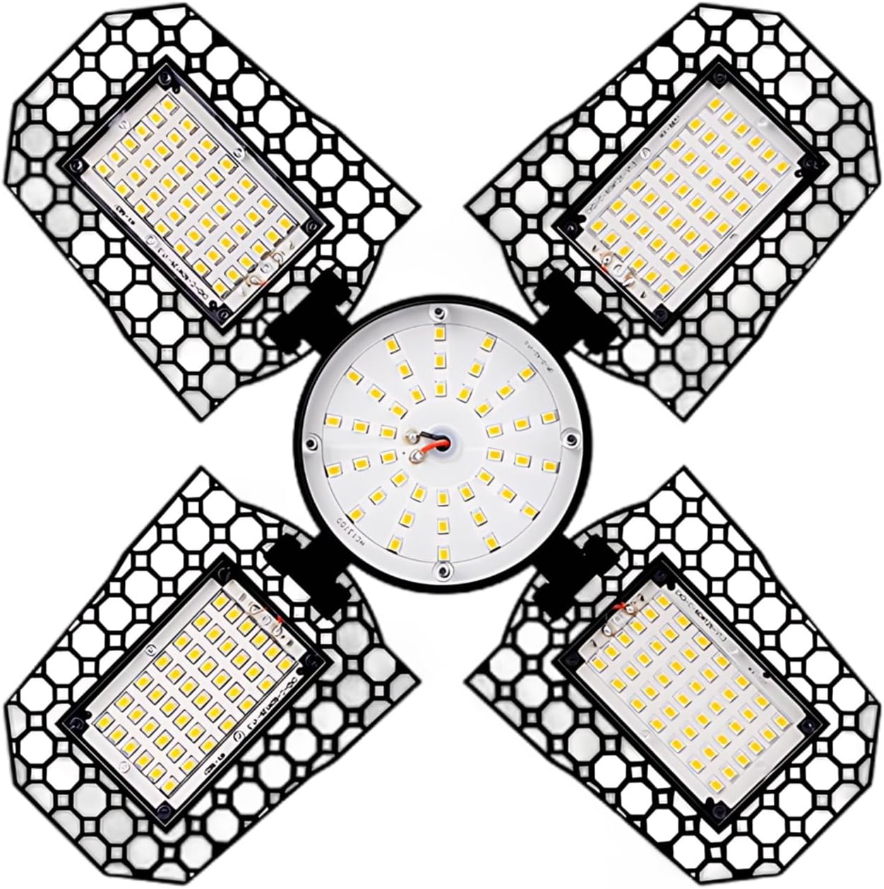 210 Leds E27 Grow Light Bulb, Foldable Four-Leaf Plant Light For Succulents And Seedlings, Full Spectrum Led, 11.4 X 11.4 In