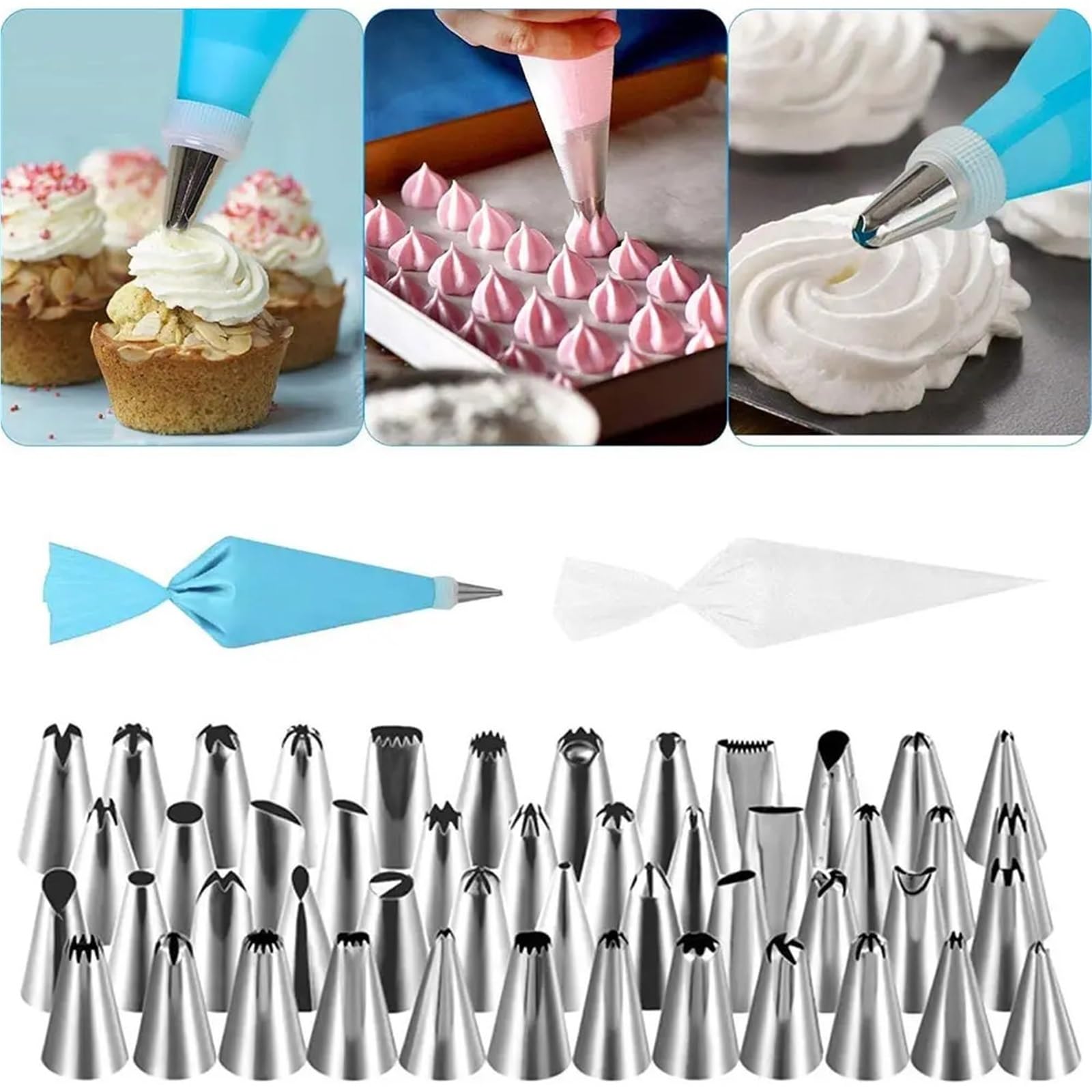 Kit De DecoracióN De Tartas Set de 206 Piezas for decoración Pasteles, Ideal for Principiantes con técnicas Manga pastelera, Incluye espátula for Decorar para Tartas