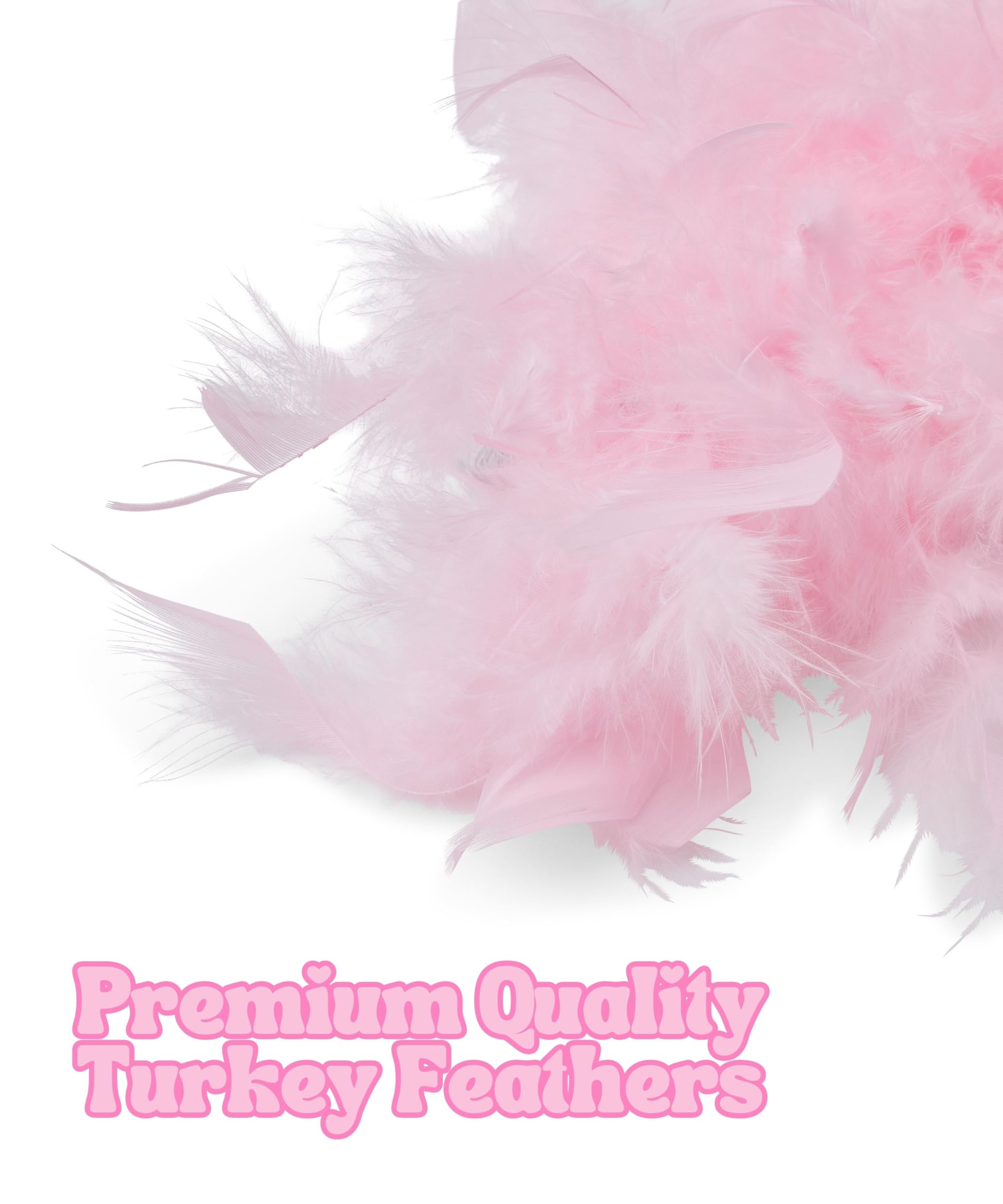 Runesol Premium Light Pink Feather Boa, 50 grams, 1.8m Pink Feather Boa, Christmas Costumes for Women Fancy Dress Accessories - Image 4