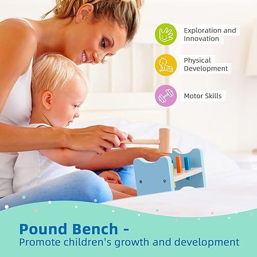 Miniatura 7 de TOOKYLAND Paquete de juguetes de aprendizaje temprano  6 en 1 caja educativa Montessori Play Set juguetes de madera para niños de 13 a 18 meses de