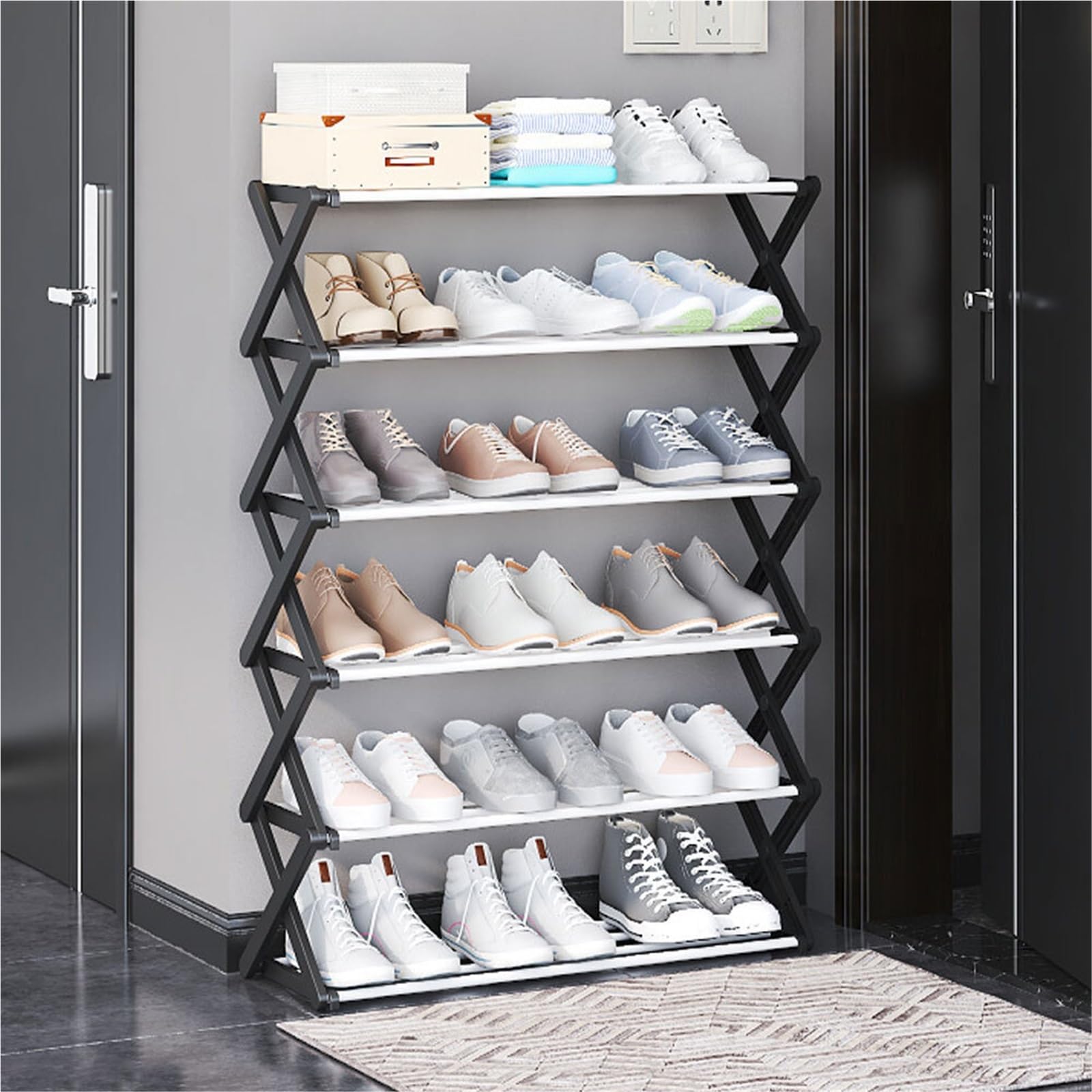 Estantería de Metal Foldable Multi-Tier Metal Shoe Rack