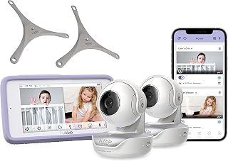 Hubble Nursery Pal Touch Twin 5" Smart Baby Monitor with Camera and Audio, WiFi Baby Camera Monitor with Flexible Wall Mount; Pan Tilt Zoom; 2Way Talk, Interactive Smart HD Monitor & Smartphone App