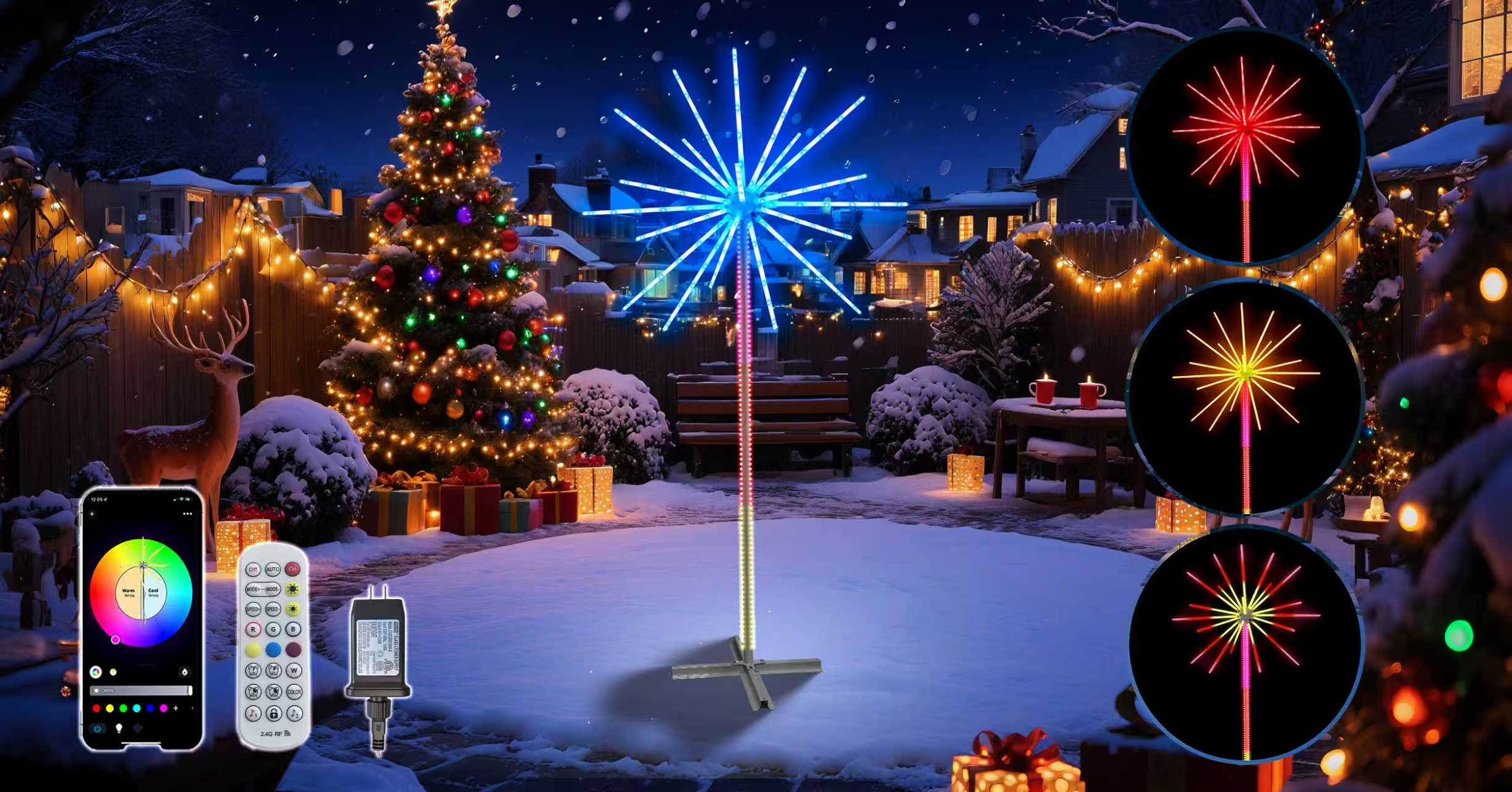 Amazon.com: LiuZpatial 12 FT 352 LEDs Led Firework Lights Outdoor
