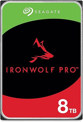 Seagate IronWolf Pro Enterprise HDD NAS de 8 TB Disco duro interno, CMR de 3.5 pulgadas, SATA 6Gbs 7200 RPM, caché de 256 MB para almacenamiento