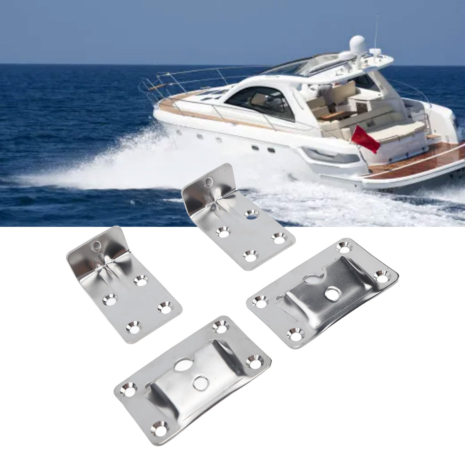 Focket Ensemble de Supports de Table Amovibles en Acier Inoxydable, 2 Supports muraux et 2 Supports de Table, Tige de Support pour Tables Amovibles, Supports de Table pour Bateau, véhicul