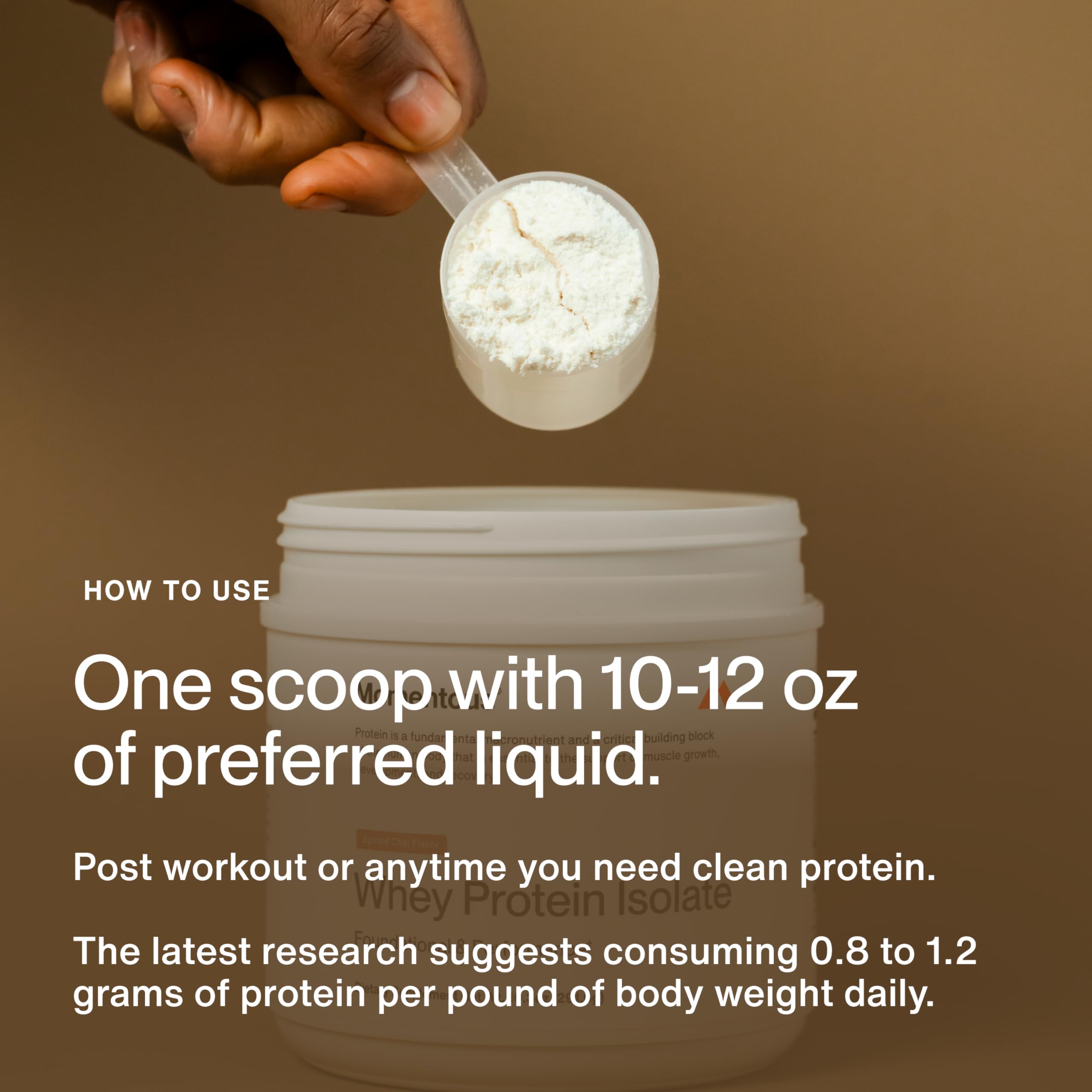Momentous Grass-Fed Whey Protein Isolate Powder, 20g, Spiced Chai — Amazon image 5
