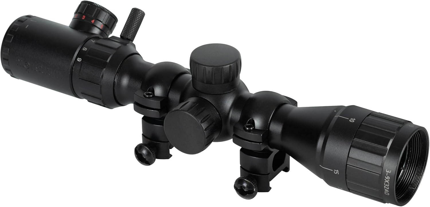 Monstrum 3-9x32 AO Rifle Scope with Illuminated Range Finder Reticle and Parallax Adjustment | Black : Sports & Outdoors