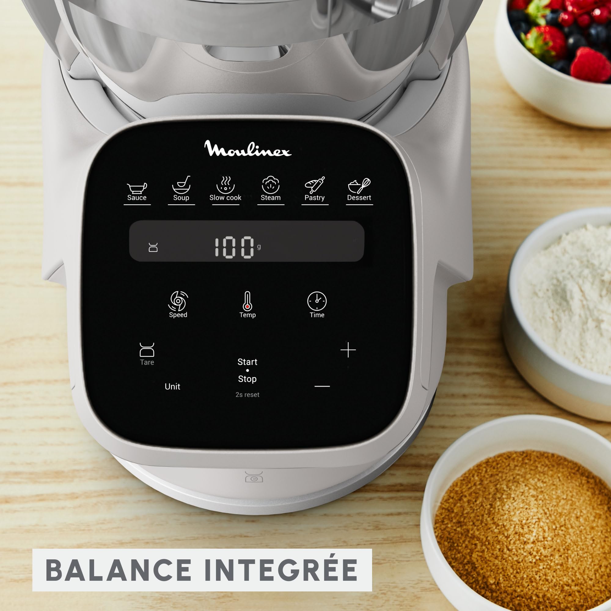 Moulinex Companion Pro avec extension air fryer, Robot cuiseur, Balance intégrée, Capacité XL, YY5828FG, Nube