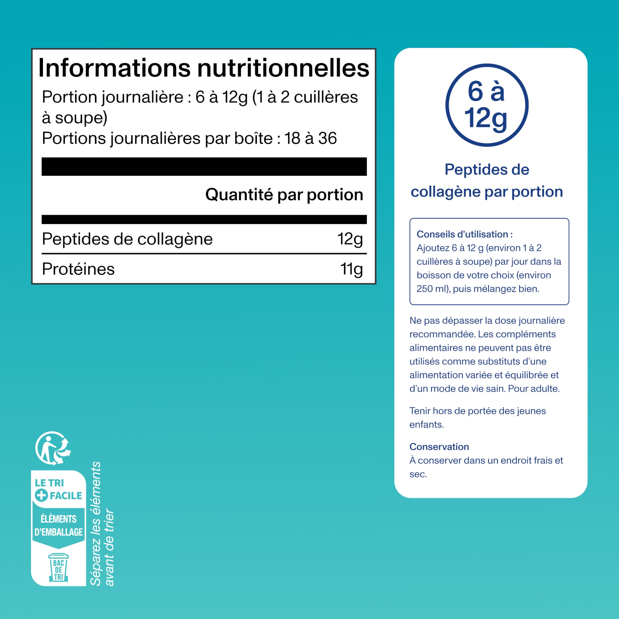 Vital Proteins Marine Collagen, Collagène marin en poudre (Type I), Collagène hydrolysé non aromatisé, Sans gluten, Complément alimentaire, Boîte de 221g