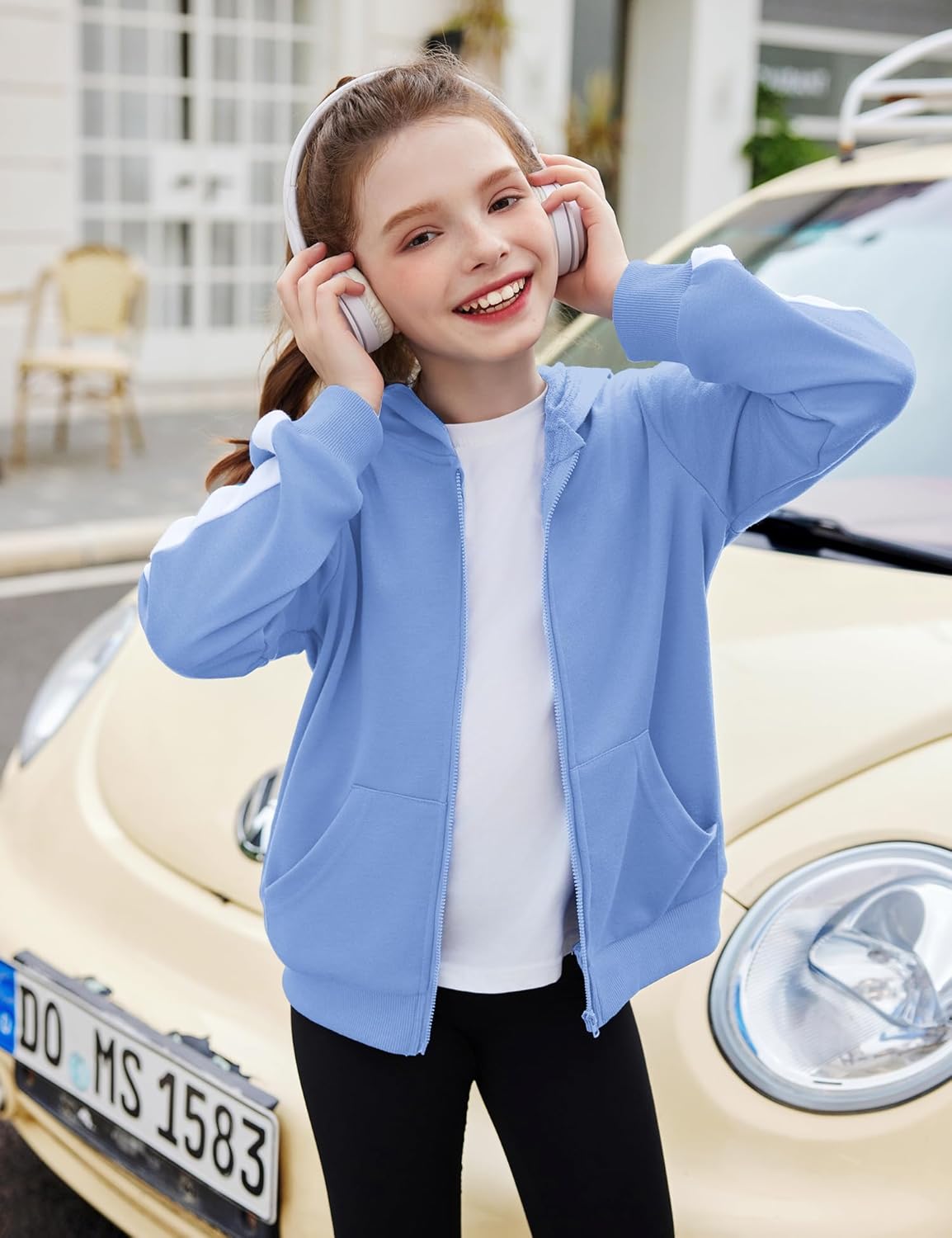 Zaclotre Girls 2 Piece Outfits Sweatsuit Zip Up Hoodie Sweatshirt and Sweatpant Tracksuit Athletic Jogger Sets - Image 4