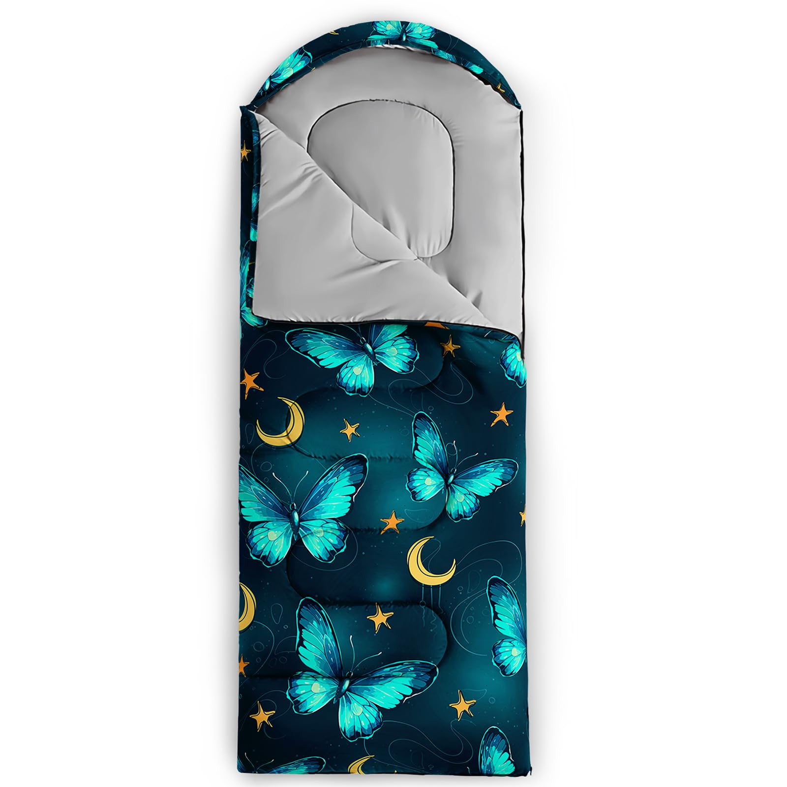 QOOMO Sacos de dormir de camping, 3 estaciones de clima cálido y fresco, ligeros, impermeables para adultos y niños, viajes y al aire libre, equipo de equipo de camping