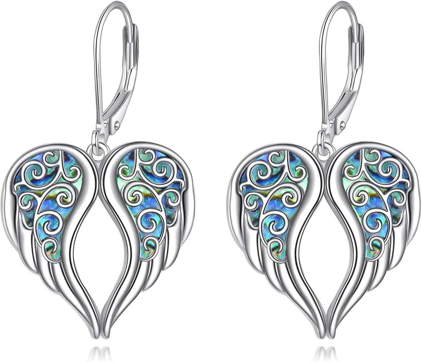 YFN Angel Wings Earrings 925 Sterling Silver Guardian Angel Dangle Drop Earrings Angel Wings Jewelry for Women Gifts