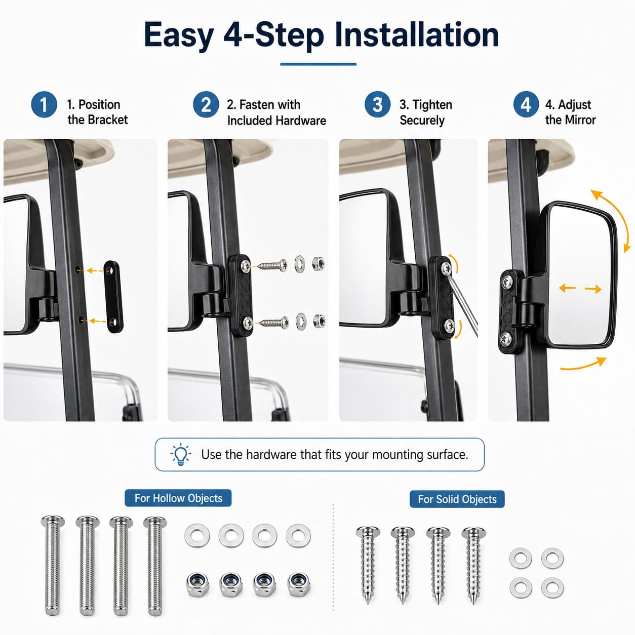 Rétroviseur Voiturette de Golf pour Garia Roadster 2+2 2014-2026+