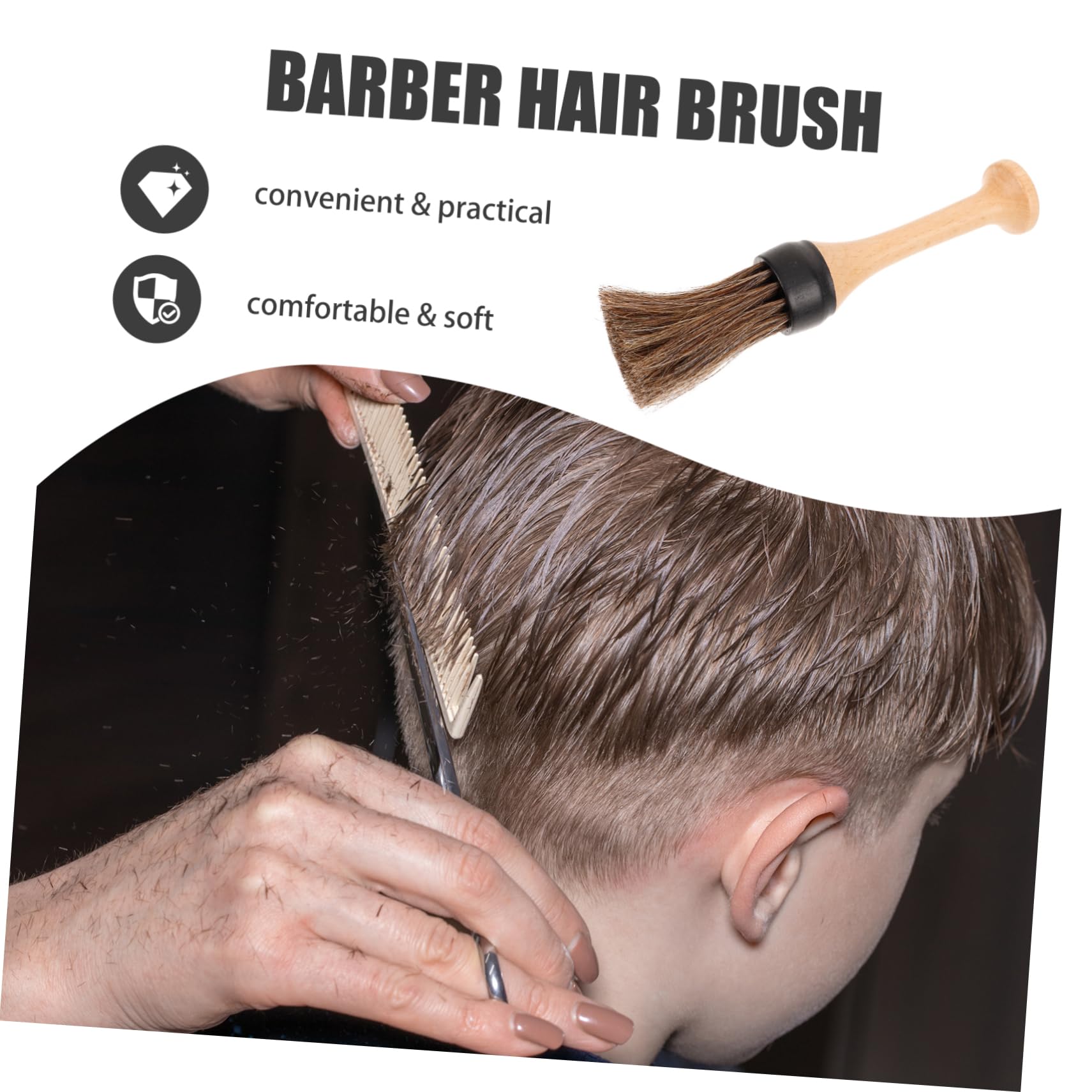 LIFKOME Hair Salon Barber Brush Duster for Barber Small Duster Brush Male Beard