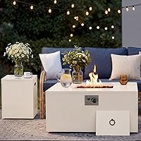 Vista 13 de ECOTOUGE Hoguera redonda de propano, mesa de hoguera de gas para exteriores de 30 pulgadas, mesa de fuego de acero con encendido automático