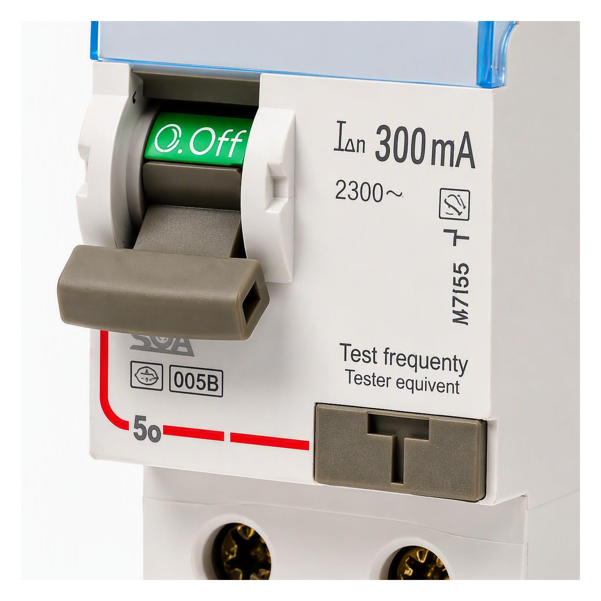 Interruptor Diferencial 300mA 63a, 230V, 2 Polos, RCCB, Protección Eléctrica con Botón de Prueba, Protección Sobrecorriente y Fugas.