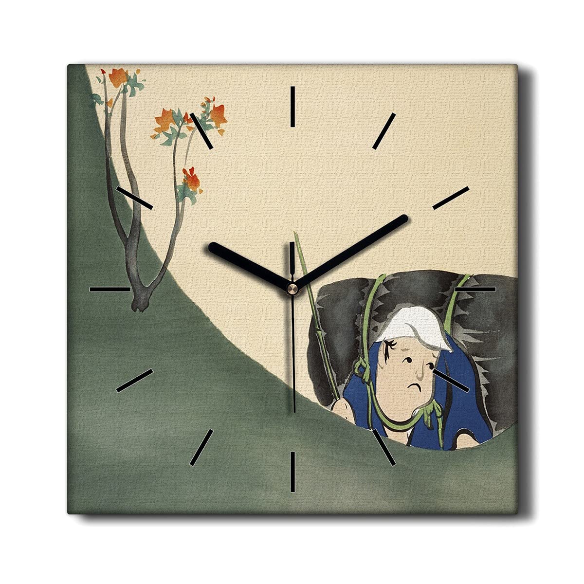 Horloge Murale Toile Salon sans bruit : l'horloge silencieuse 30x30cm