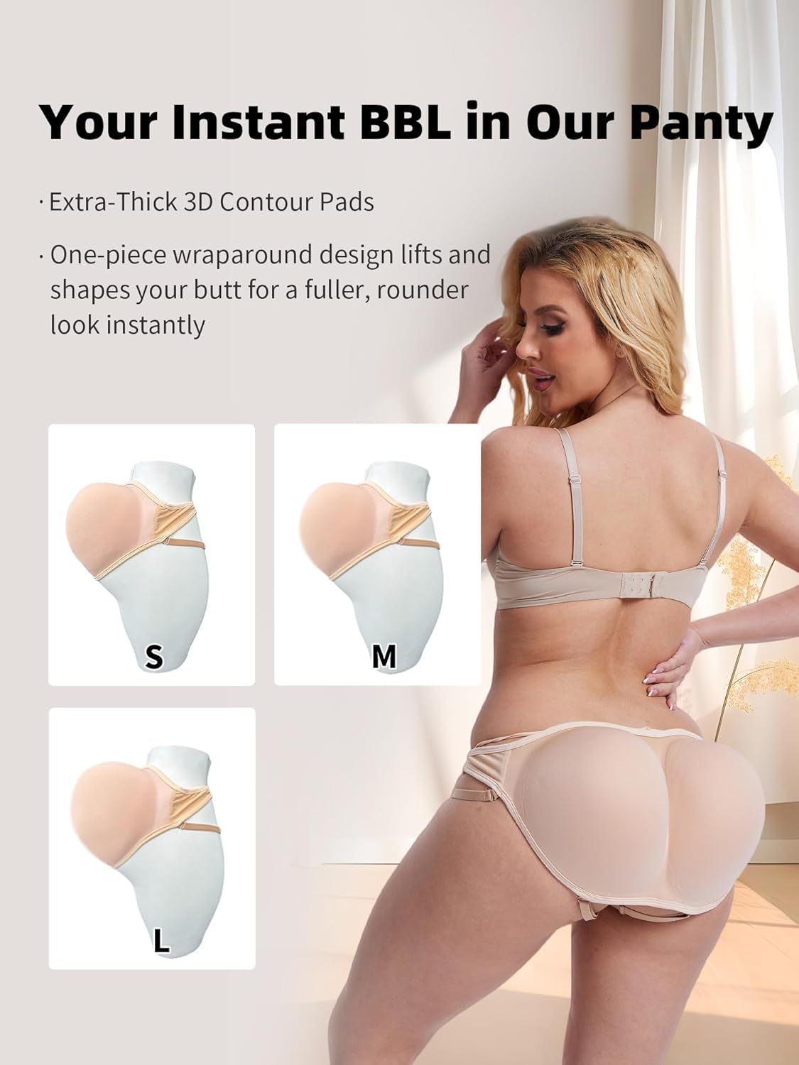BIMEI Seamless Hip Enhancer Casual Elastic Waisted Bodycon Short Mini Pad Panty Padded Pants Shaper Lingerie Women Underwear