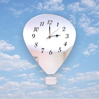 Reloj con forma de globo aerostático, muchos colores a elegir, amarillo brillante, 30 cm